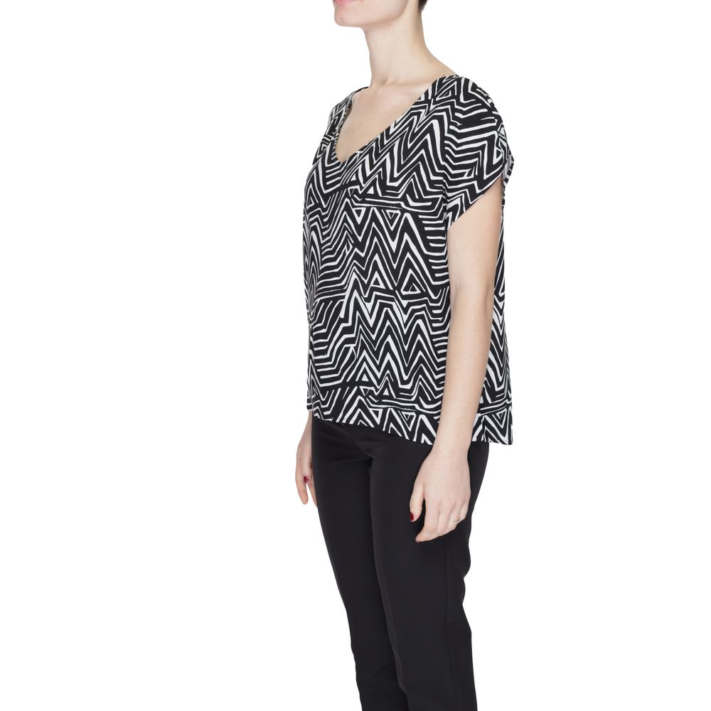 Jacqueline De Yong Black And White Viscose Tops &amp; T-Shirt