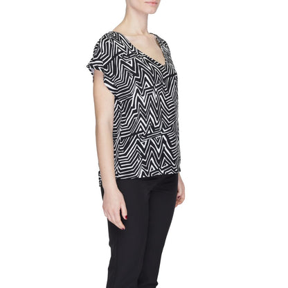 Jacqueline De Yong Black And White Viscose Tops &amp; T-Shirt