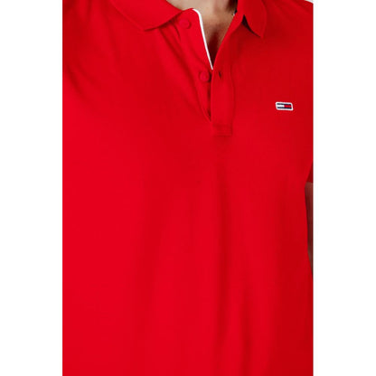 Tommy Hilfiger Jeans Red Cotton Polo Shirt