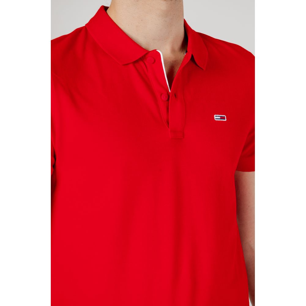 Tommy Hilfiger Jeans Red Cotton Polo Shirt