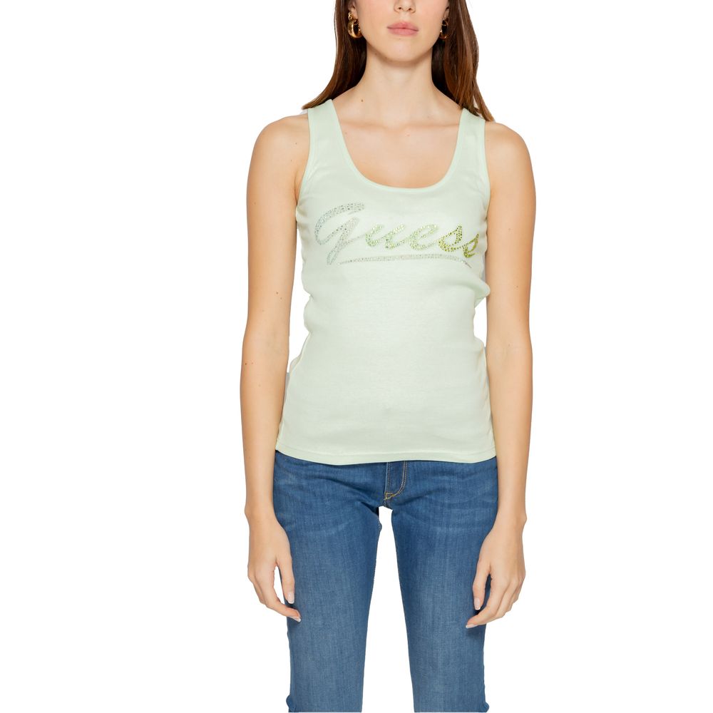 Guess Turquoise Cotton Tops &amp; T-Shirt