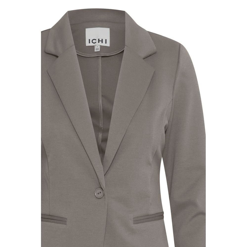 ICHI Gray Polyester Suits &amp; Blazer