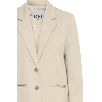 ICHI Beige Recycled Polyester Suits &amp; Blazer