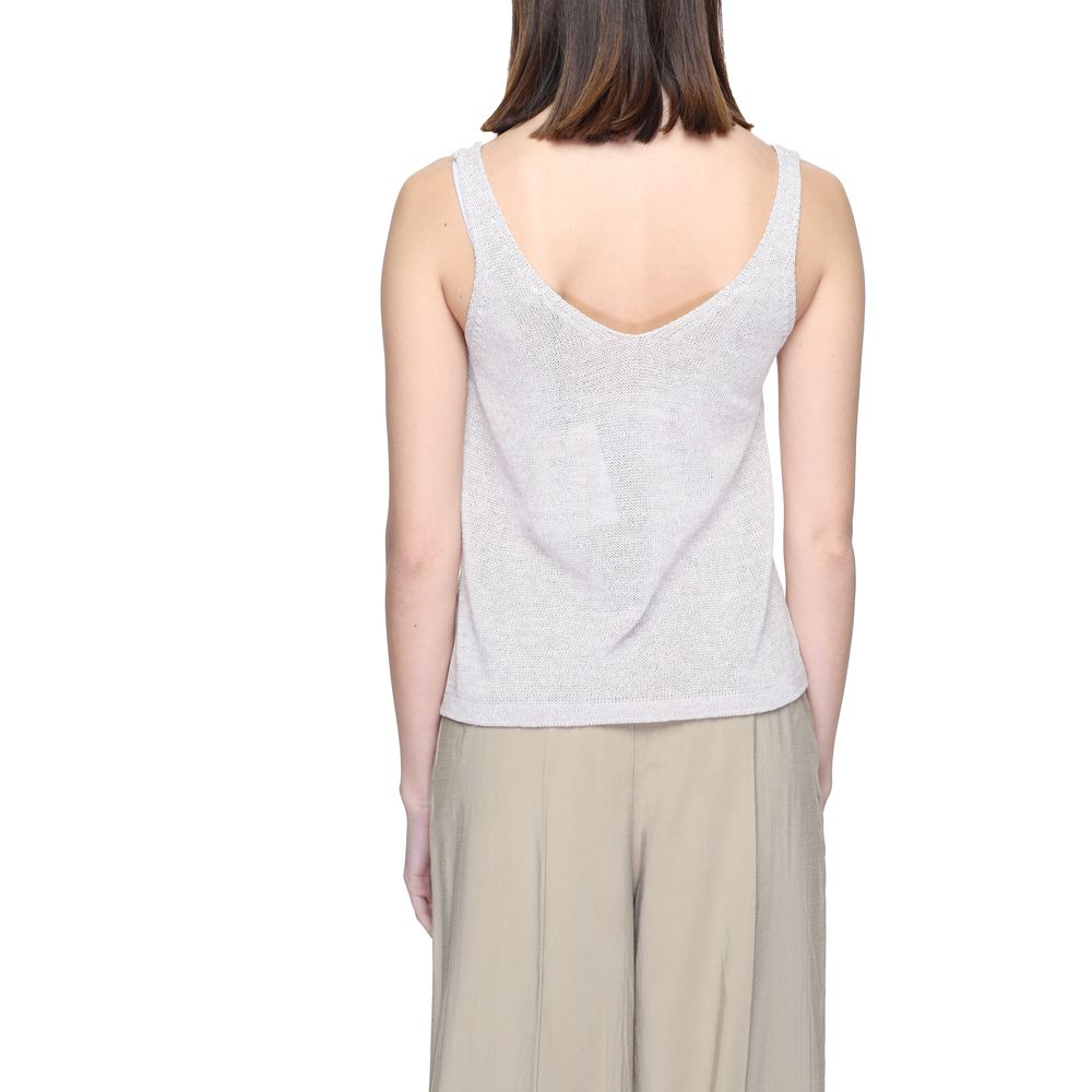 Jacqueline De Yong Beige Recycled Cotton Tops &amp; T-Shirt