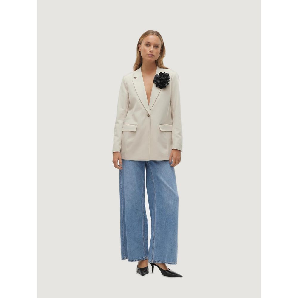 Vero Moda Beige Polyester Suits &amp; Blazer