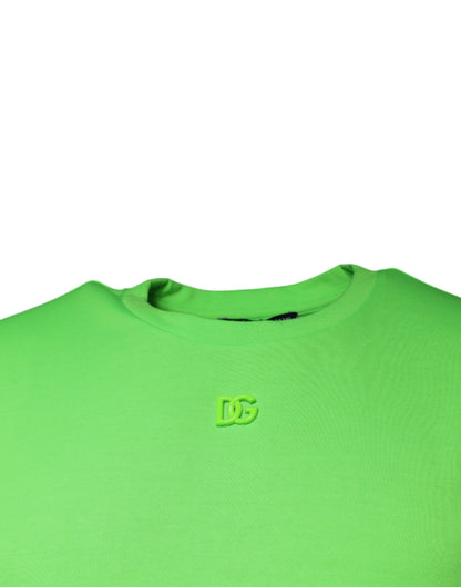 Dolce &amp; Gabbana Green Logo Round Neck Short Sleeves T-shirt