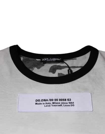 Dolce &amp; Gabbana White Camouflage Cotton Round Neck T-shirt