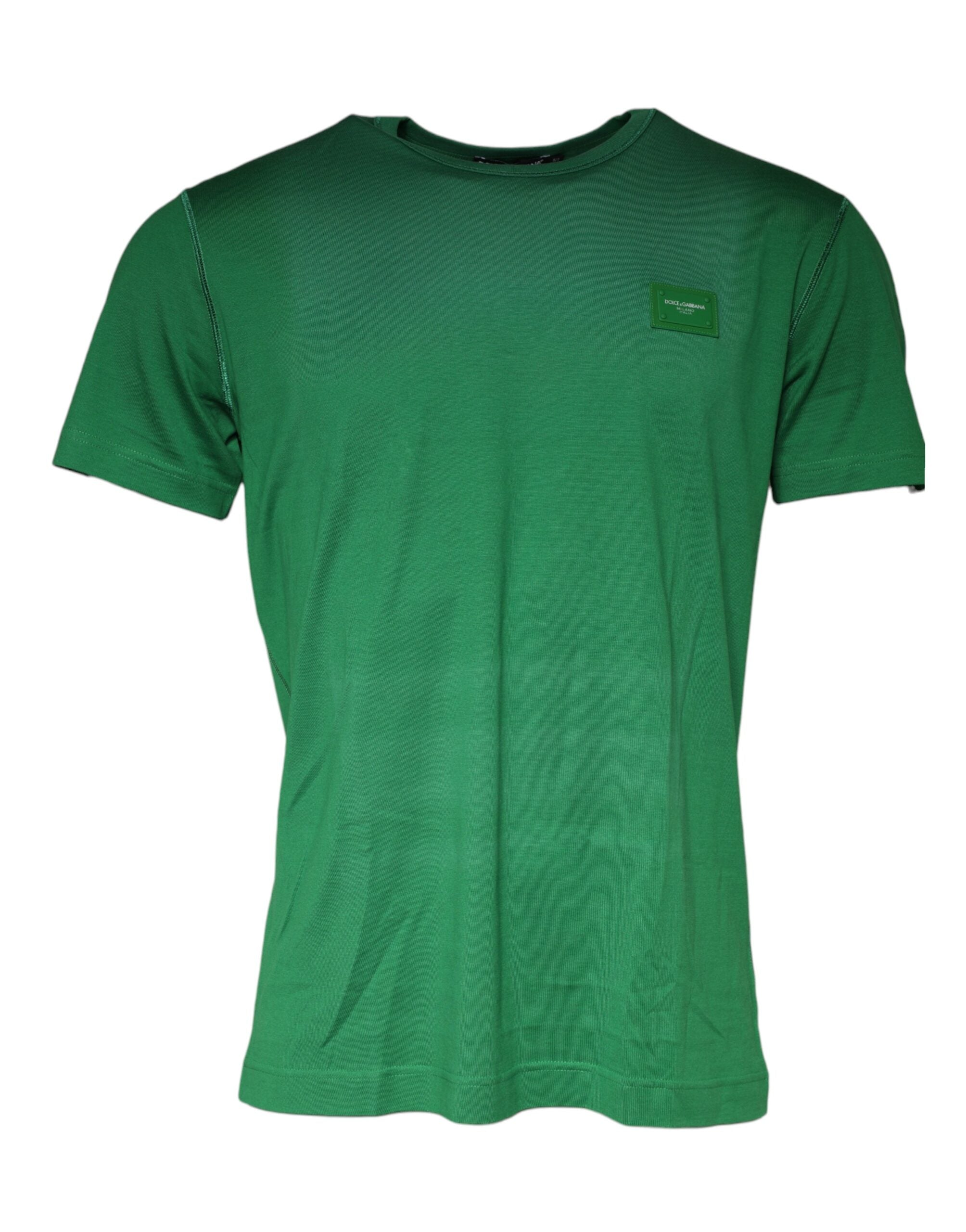 Dolce &amp; Gabbana Green Cotton Round Neck Short Sleeve T-shirt