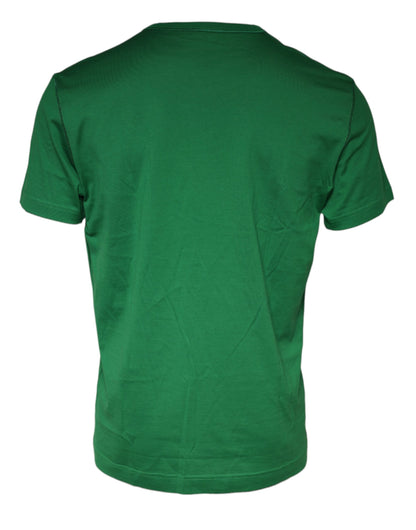 Dolce &amp; Gabbana Green Cotton Round Neck Short Sleeve T-shirt