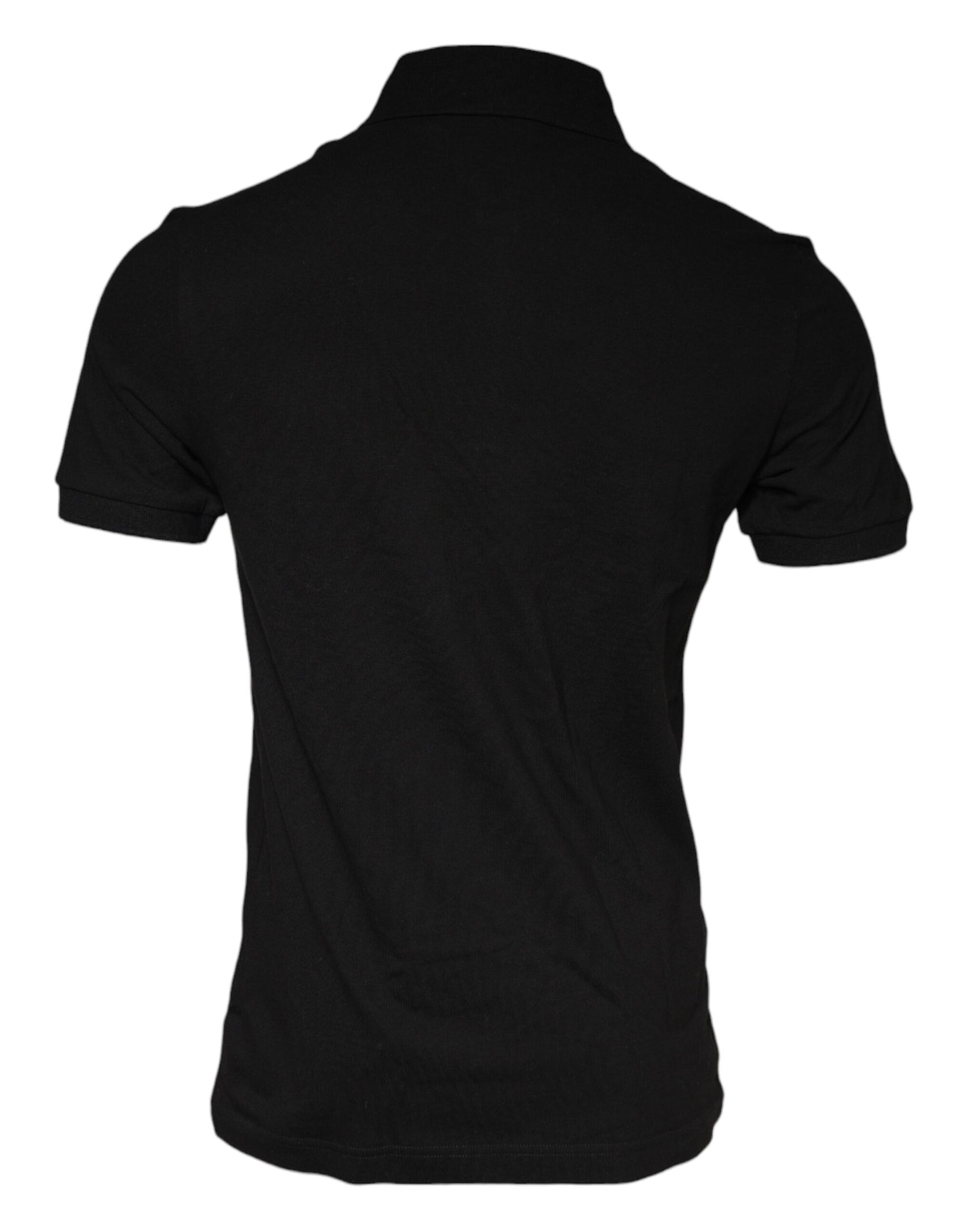 Dolce &amp; Gabbana Black DG Heart Cotton Collared Polo T-shirt