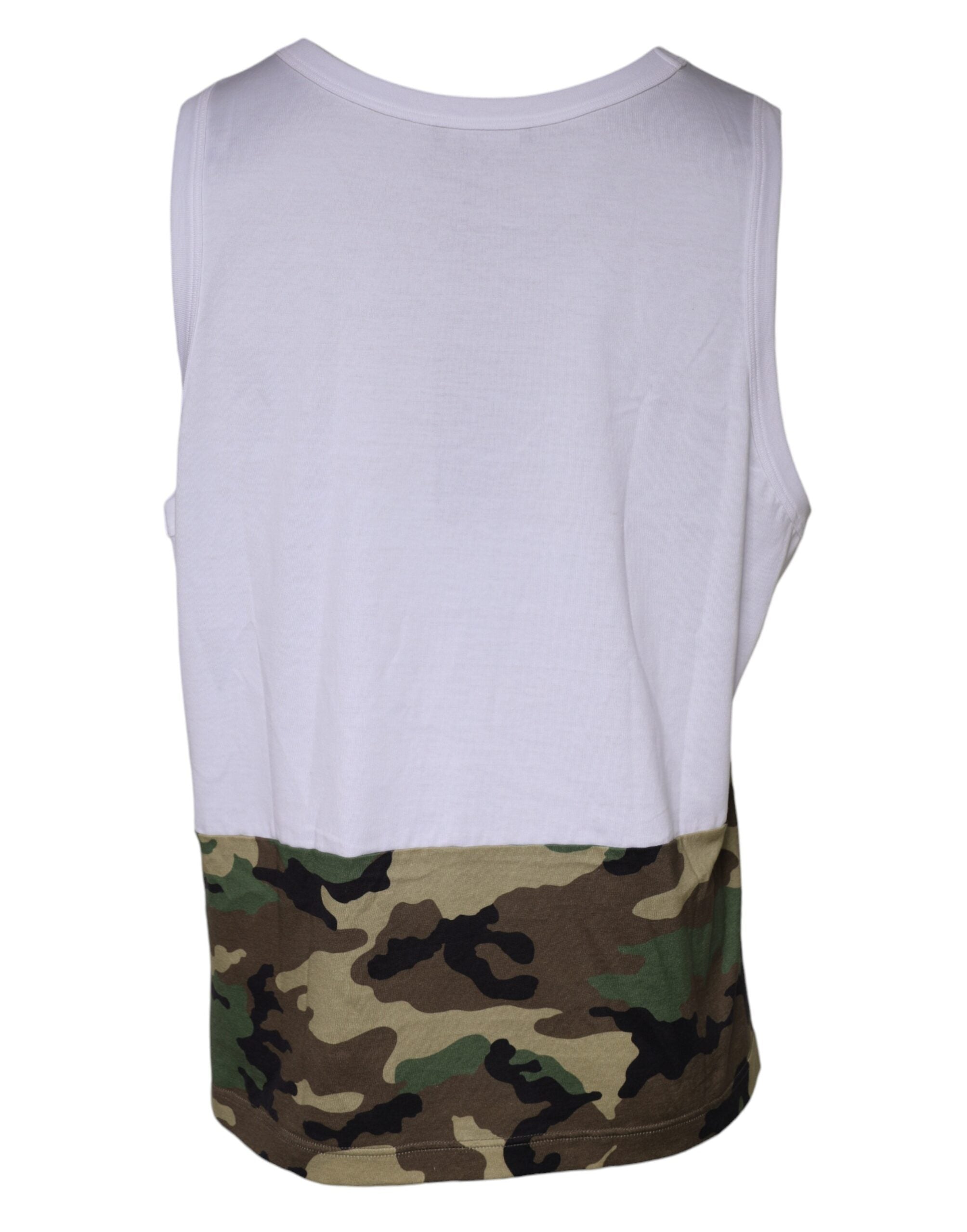 Dolce &amp; Gabbana White Camouflage Tank Sleeveless T-shirt