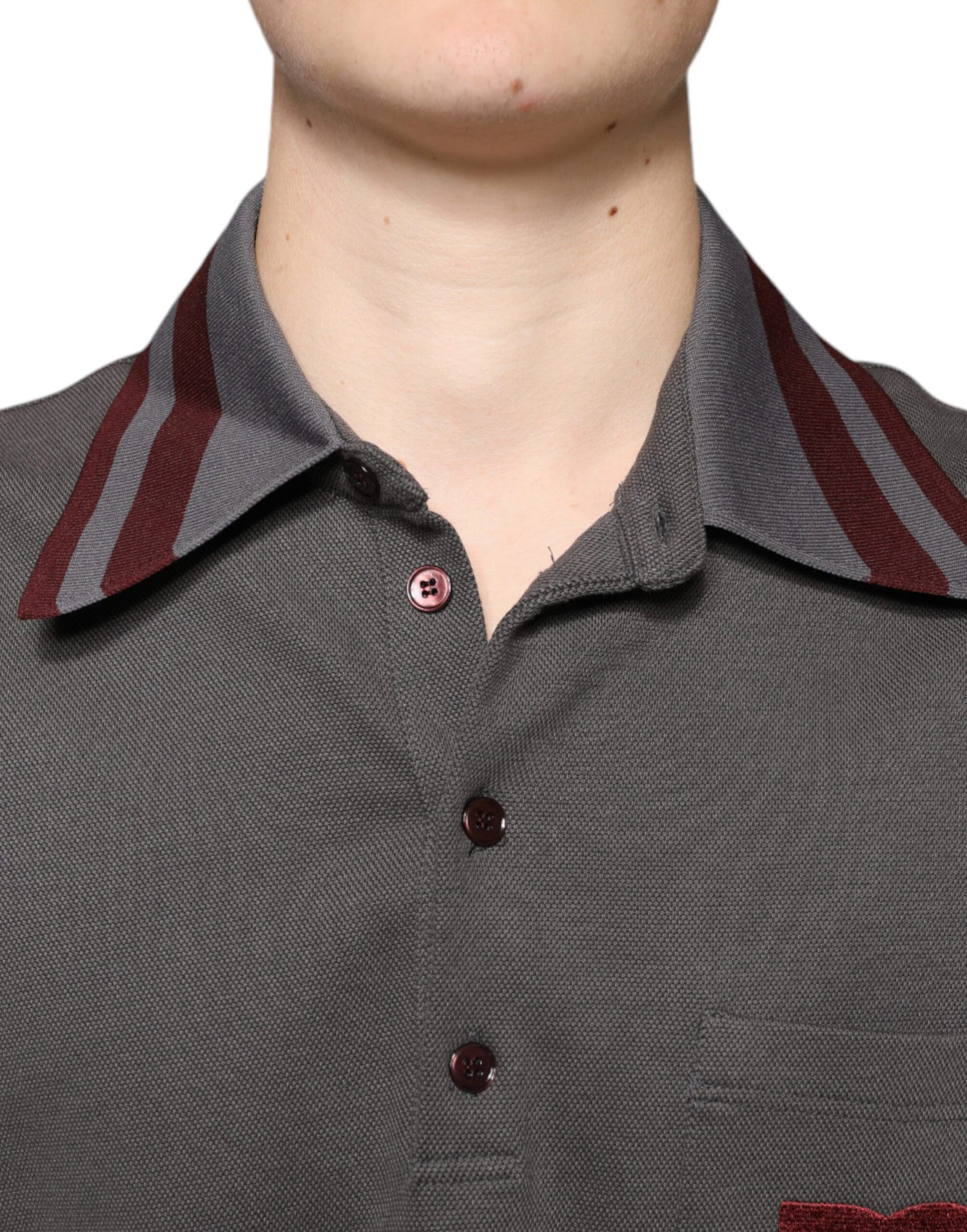 Dolce &amp; Gabbana Gray DG Embroidery Collared Men Polo T-shirt