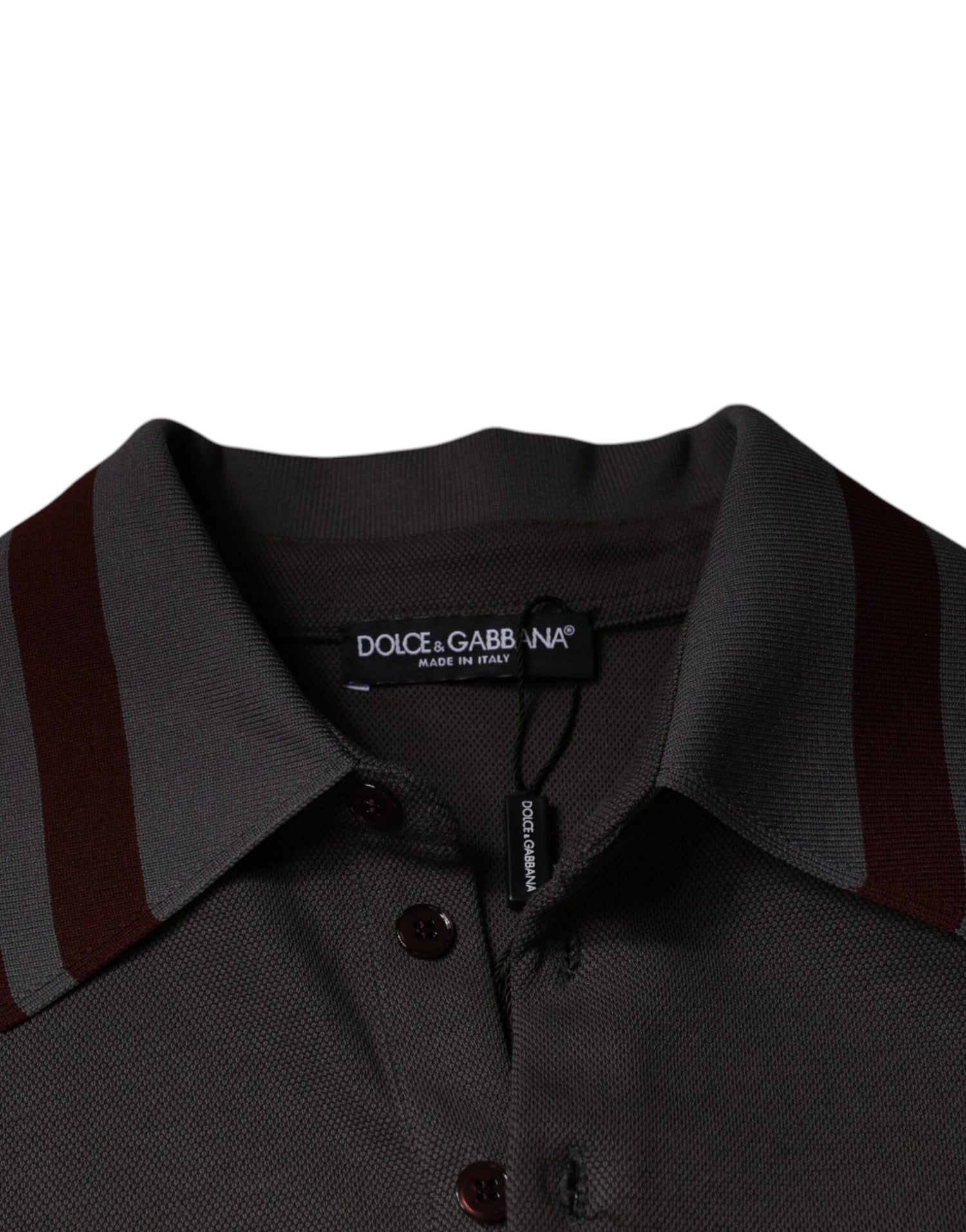 Dolce &amp; Gabbana Gray DG Embroidery Collared Men Polo T-shirt