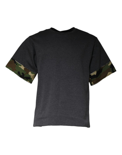 Dolce &amp; Gabbana Dark Gray Camouflage Crew Neck T-shirt