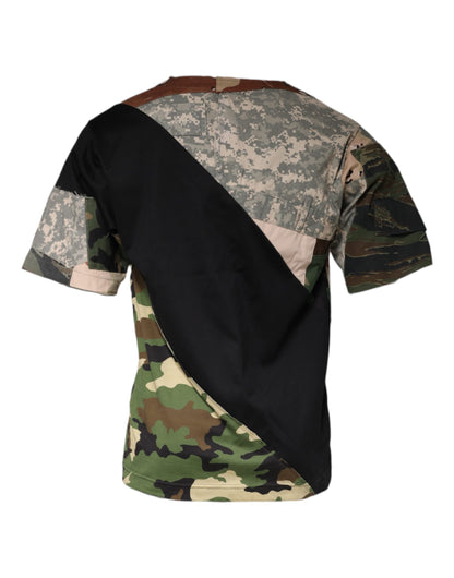 Dolce &amp; Gabbana Multicolor Camouflage Cotton Round Neck T-shirt