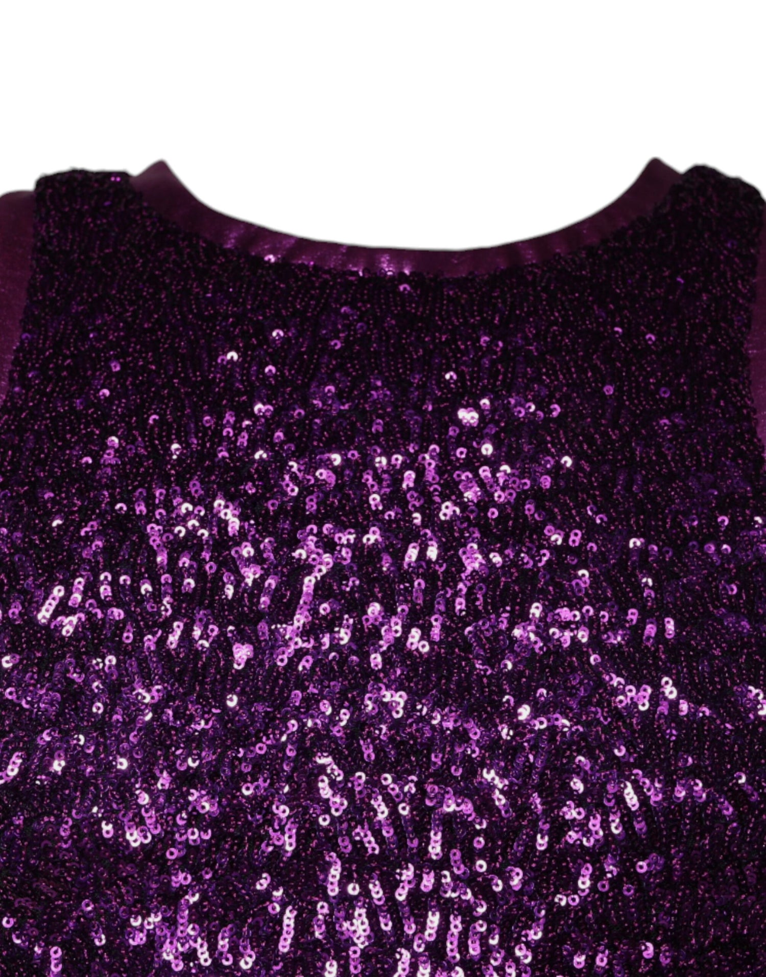 Dolce &amp; Gabbana Purple Sequin Round Neck Sleeveless T-shirt