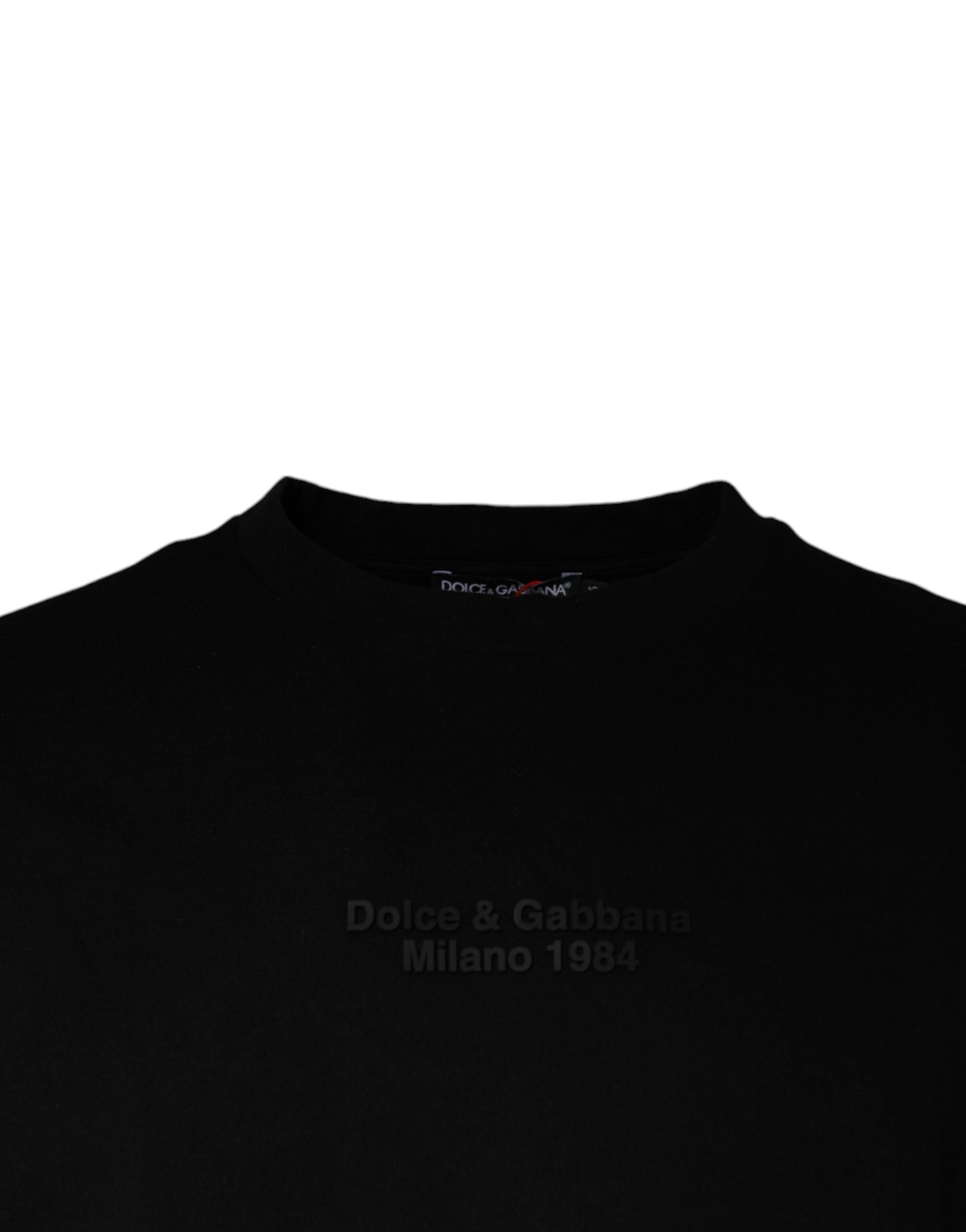 Dolce &amp; Gabbana Black Leopard Cotton Short Sleeves T-shirt