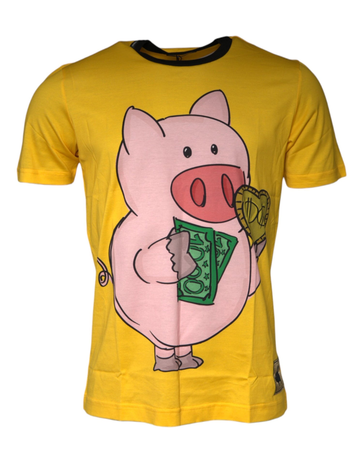 Dolce &amp; Gabbana Yellow 2019 Year Of The Pig Short Sleeves T-shirt