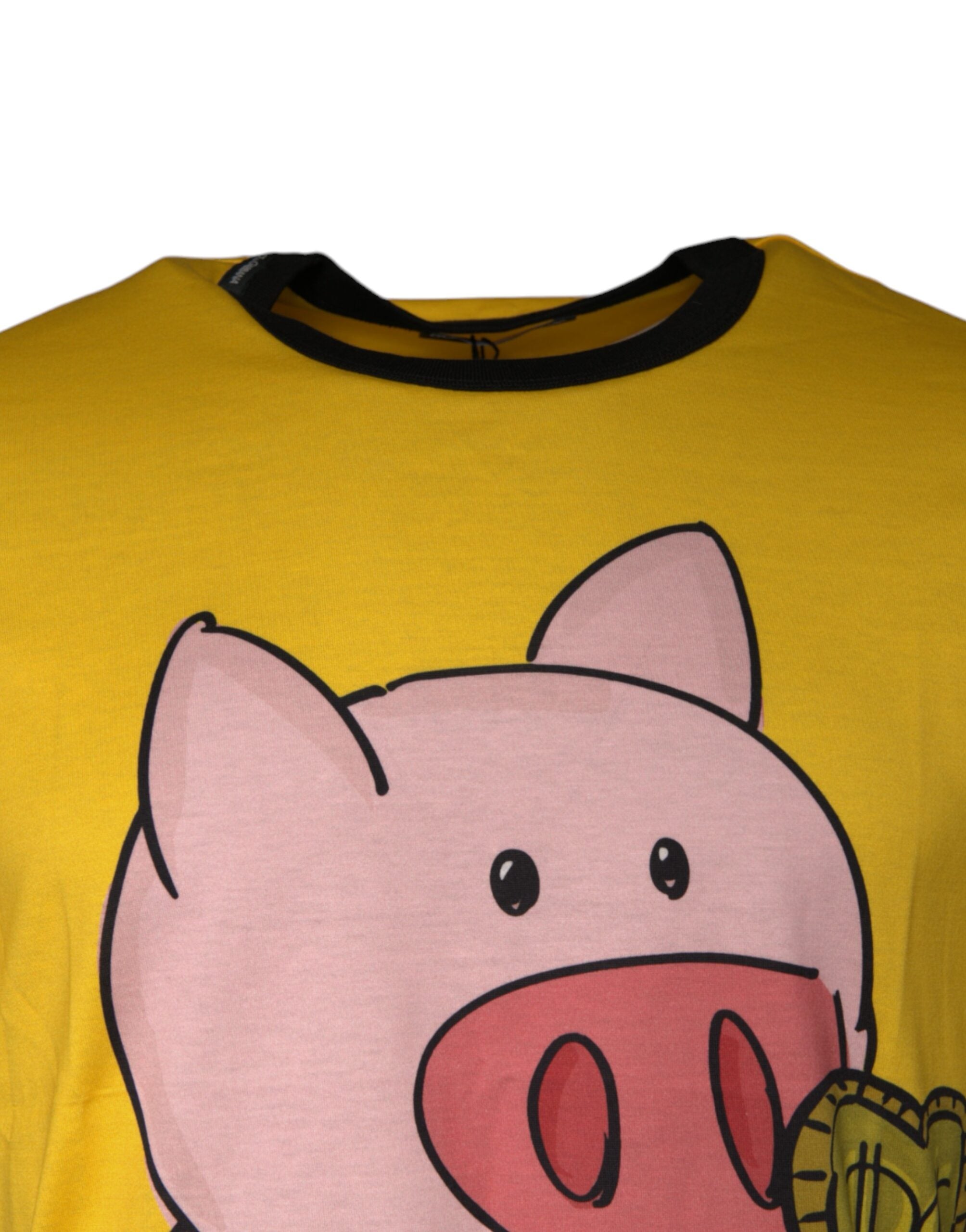 Dolce &amp; Gabbana Yellow 2019 Year Of The Pig Short Sleeves T-shirt