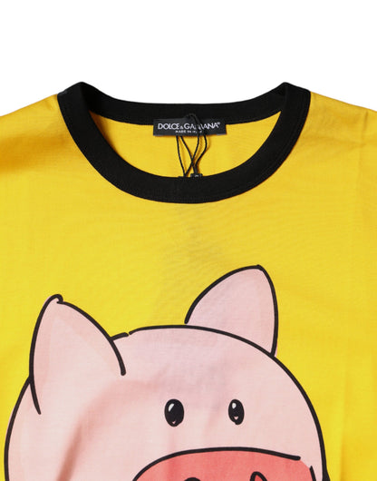 Dolce &amp; Gabbana Yellow 2019 Year Of The Pig Short Sleeves T-shirt