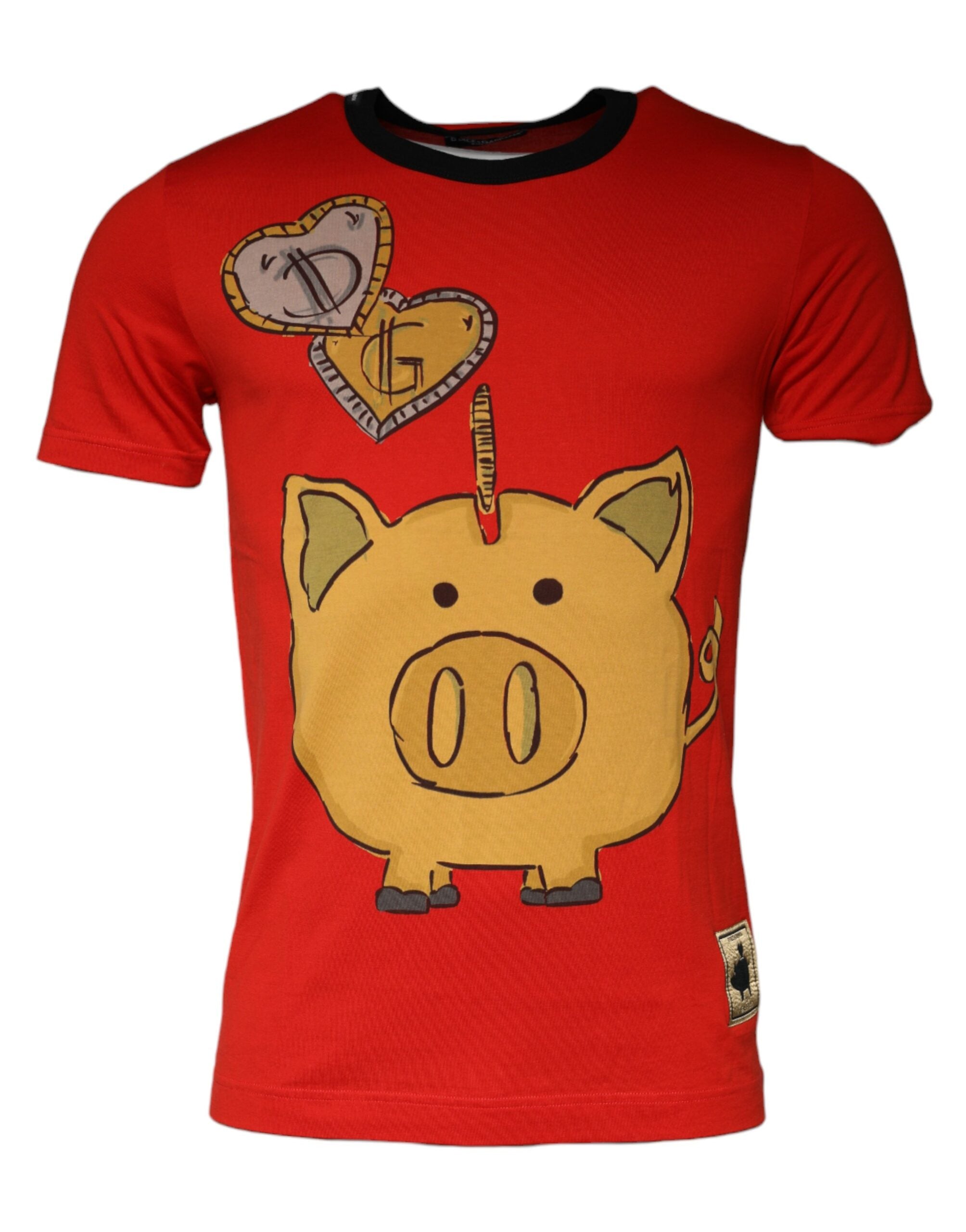 Dolce &amp; Gabbana Red 2019 Year Of The Pig Short Sleeve T-shirt