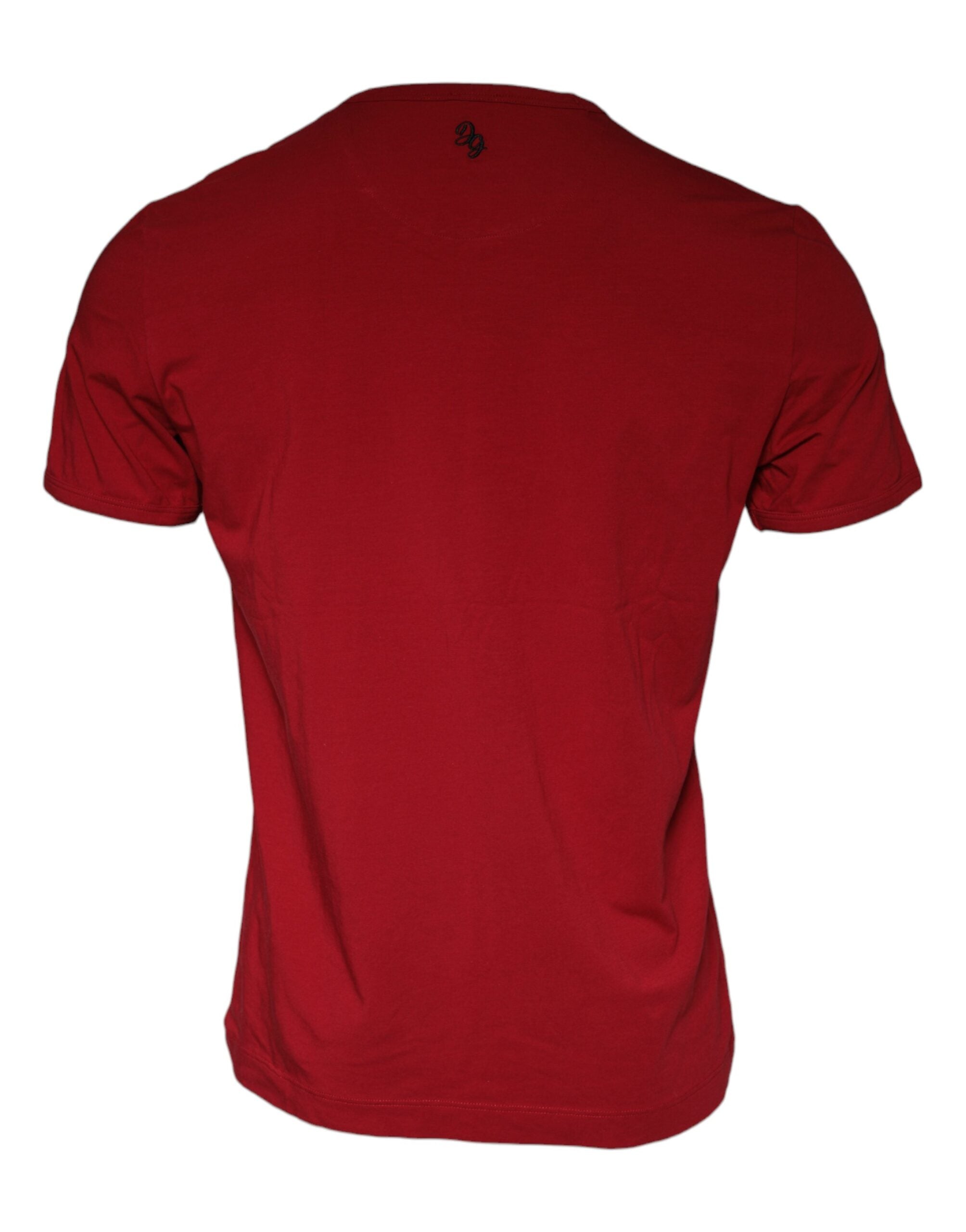 Dolce &amp; Gabbana Red Cotton Round Neck Short Sleeve T-shirt