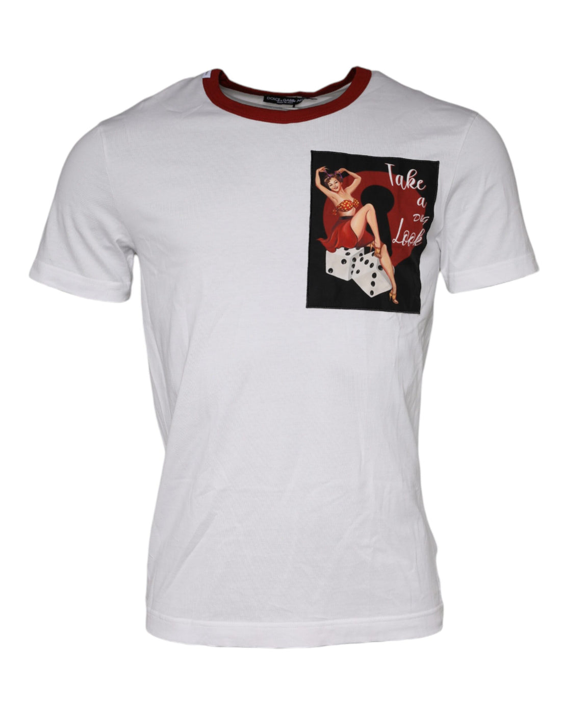 Dolce &amp; Gabbana White Graphic Print Cotton Crew Neck T-shirt