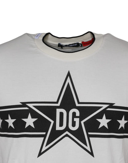 Dolce &amp; Gabbana White DG Stars Print Cotton T-shirt