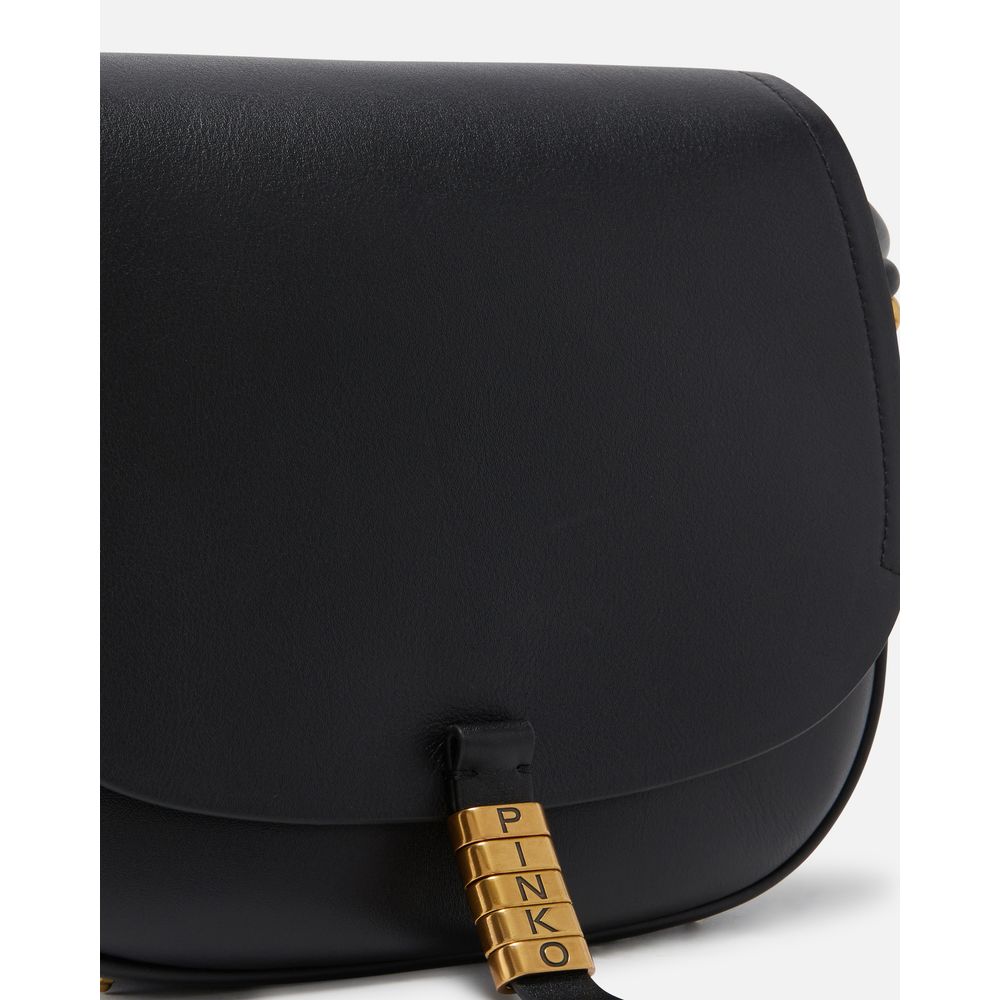 PINKO Black Leather Crossbody Bag