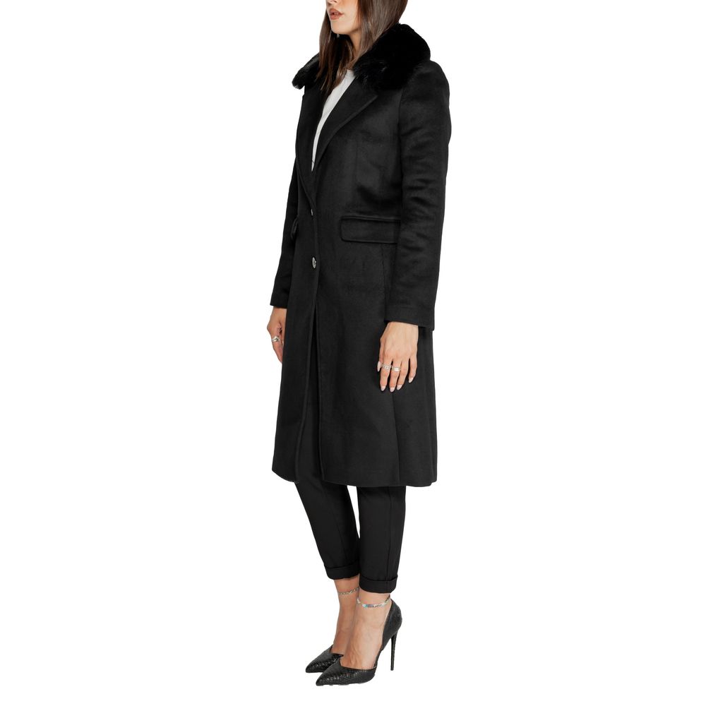 Guess Black Polyester Jackets &amp; Coat