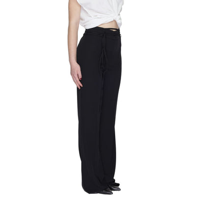 Sandro Ferrone Black Polyester Jeans &amp; Pant