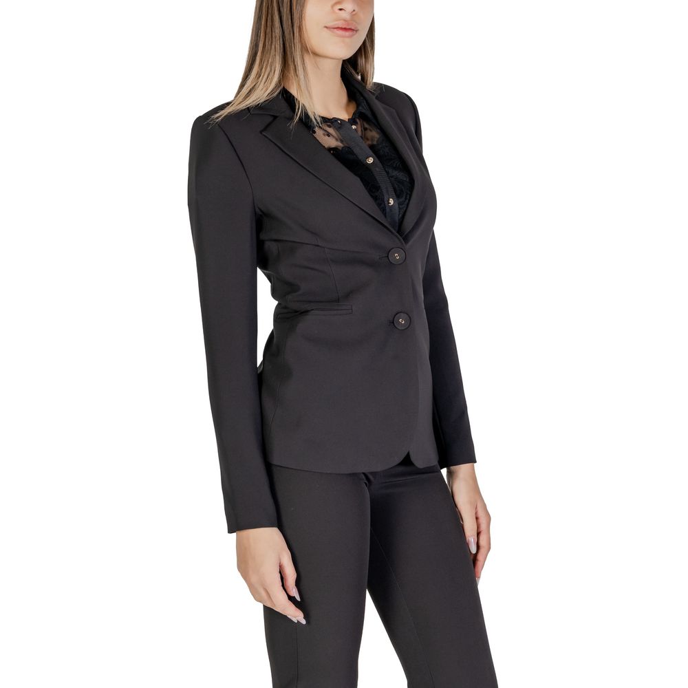 Sandro Ferrone Black Polyester Suits &amp; Blazer