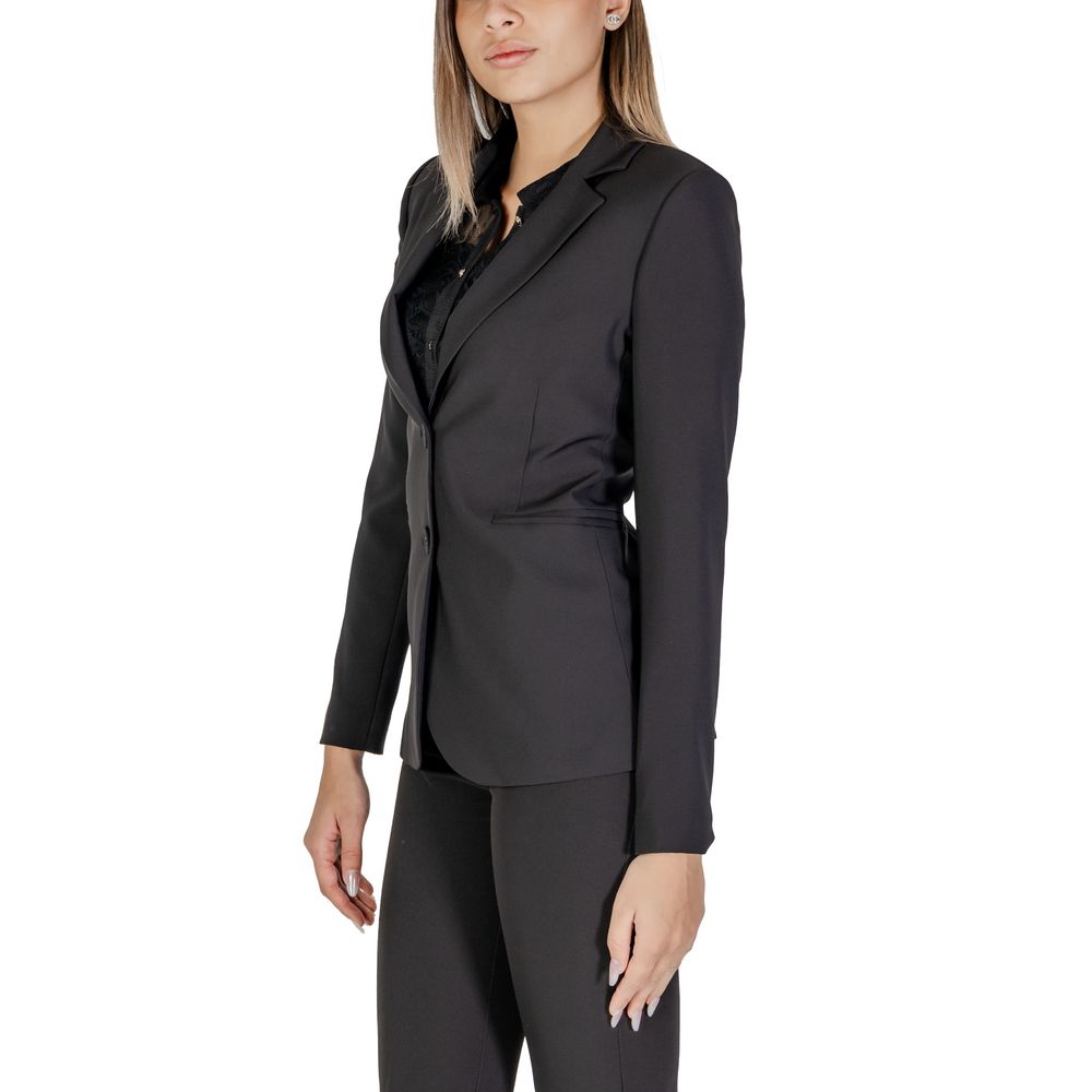 Sandro Ferrone Black Polyester Suits &amp; Blazer