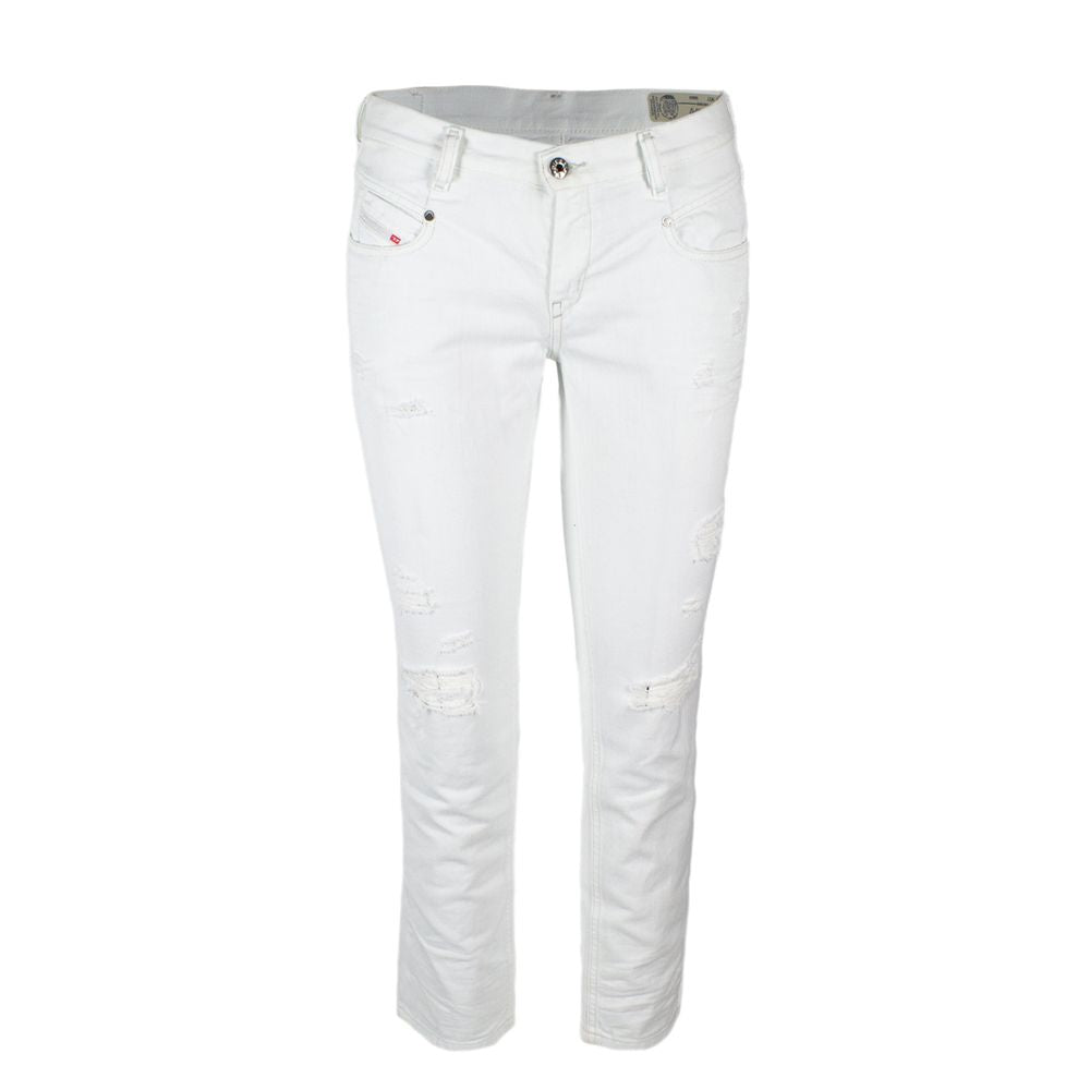 Diesel White Cotton Jeans &amp; Pant