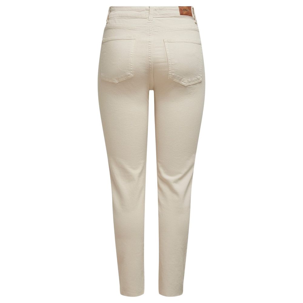 Only Beige Cotton Jeans &amp; Pant