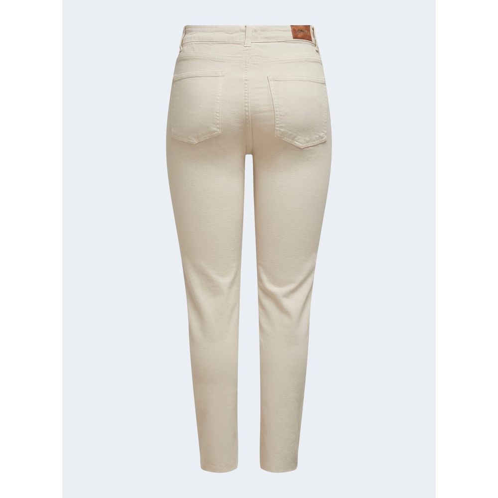 Only Beige Cotton Jeans &amp; Pant