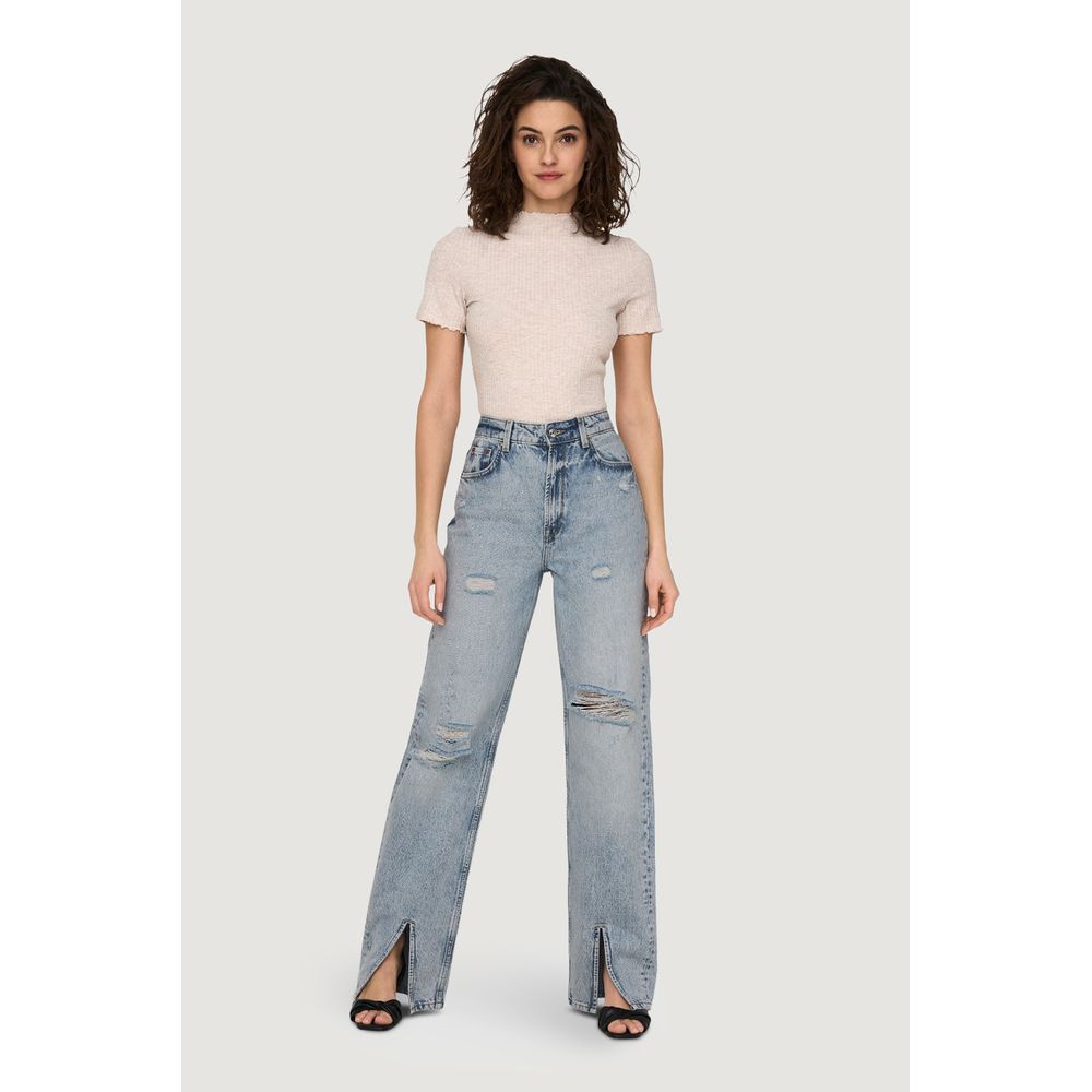 Only Light Blue Cotton Jeans &amp; Pant