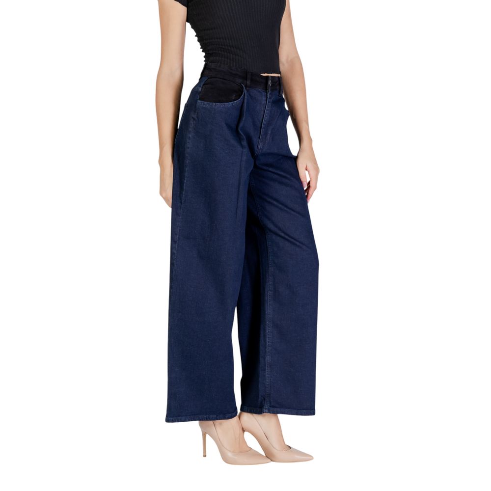 ICHI Blue Cotton Jeans &amp; Pant