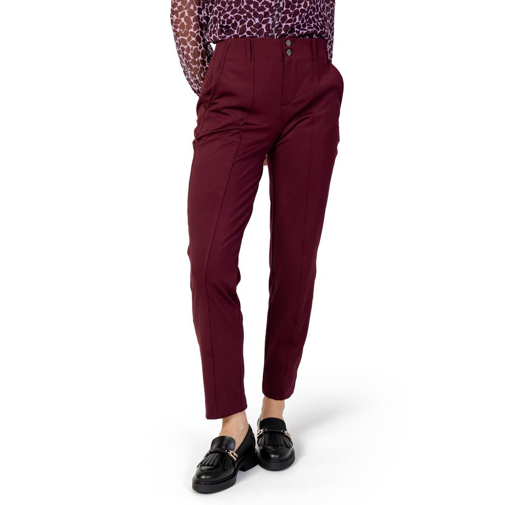 Street One Bordeaux Polyester Jeans &amp; Pant