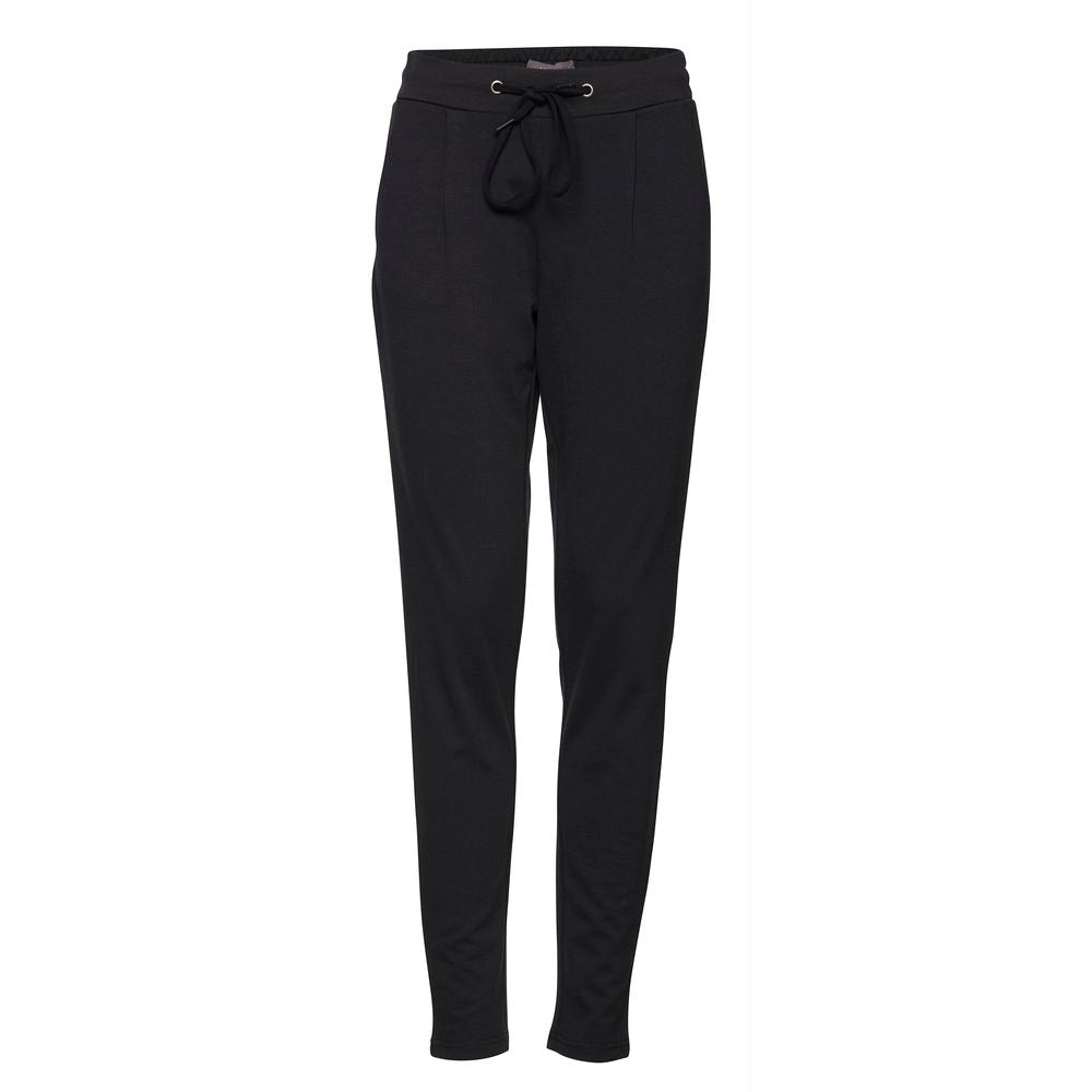 ICHI Black Polyester Jeans &amp; Pant