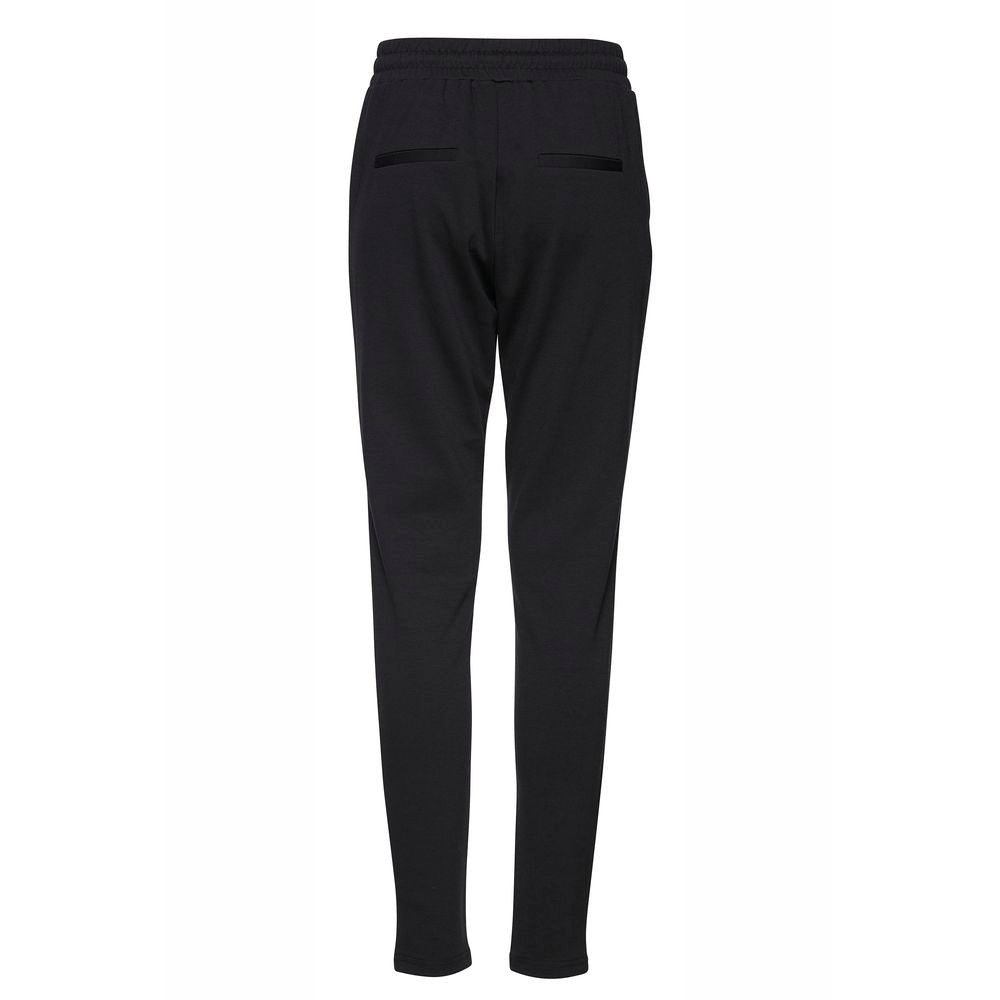 ICHI Black Polyester Jeans &amp; Pant