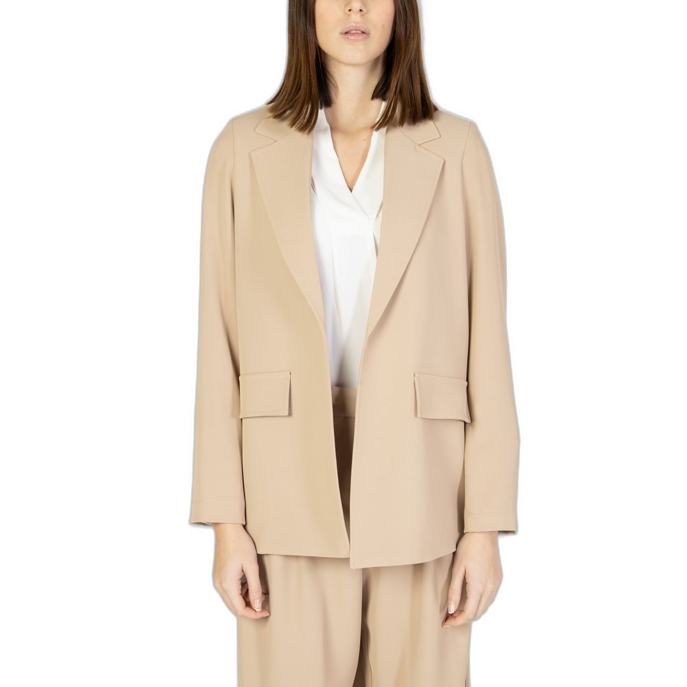 Sandro Ferrone Beige Polyester Suits &amp; Blazer