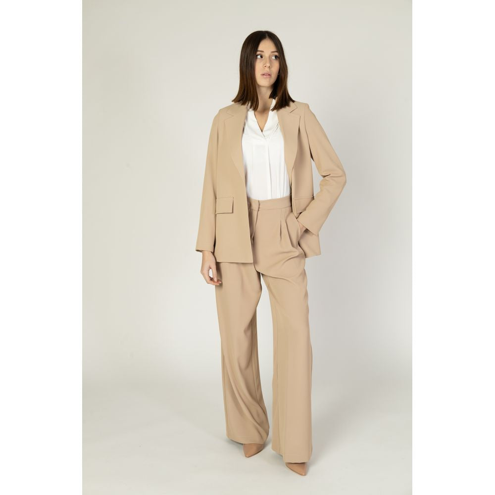 Sandro Ferrone Beige Polyester Suits &amp; Blazer