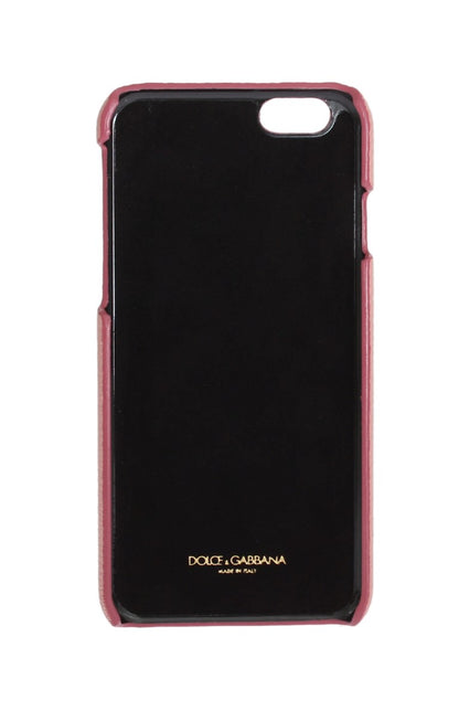 Dolce &amp; Gabbana Chic Pink Leather Crystal iPhone Case