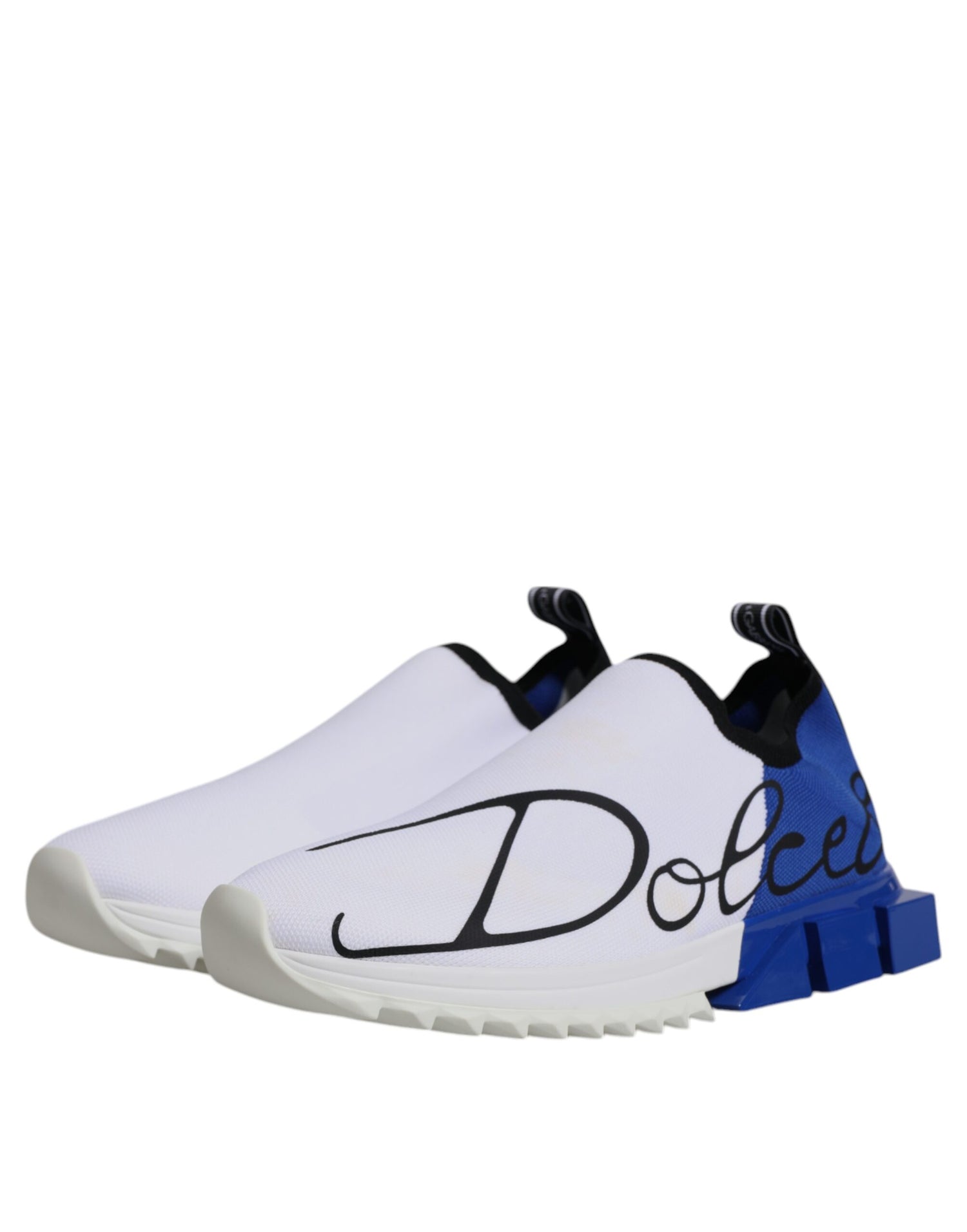 Dolce &amp; Gabbana White Blue Low Top Sorrento Men Sneaker Shoes