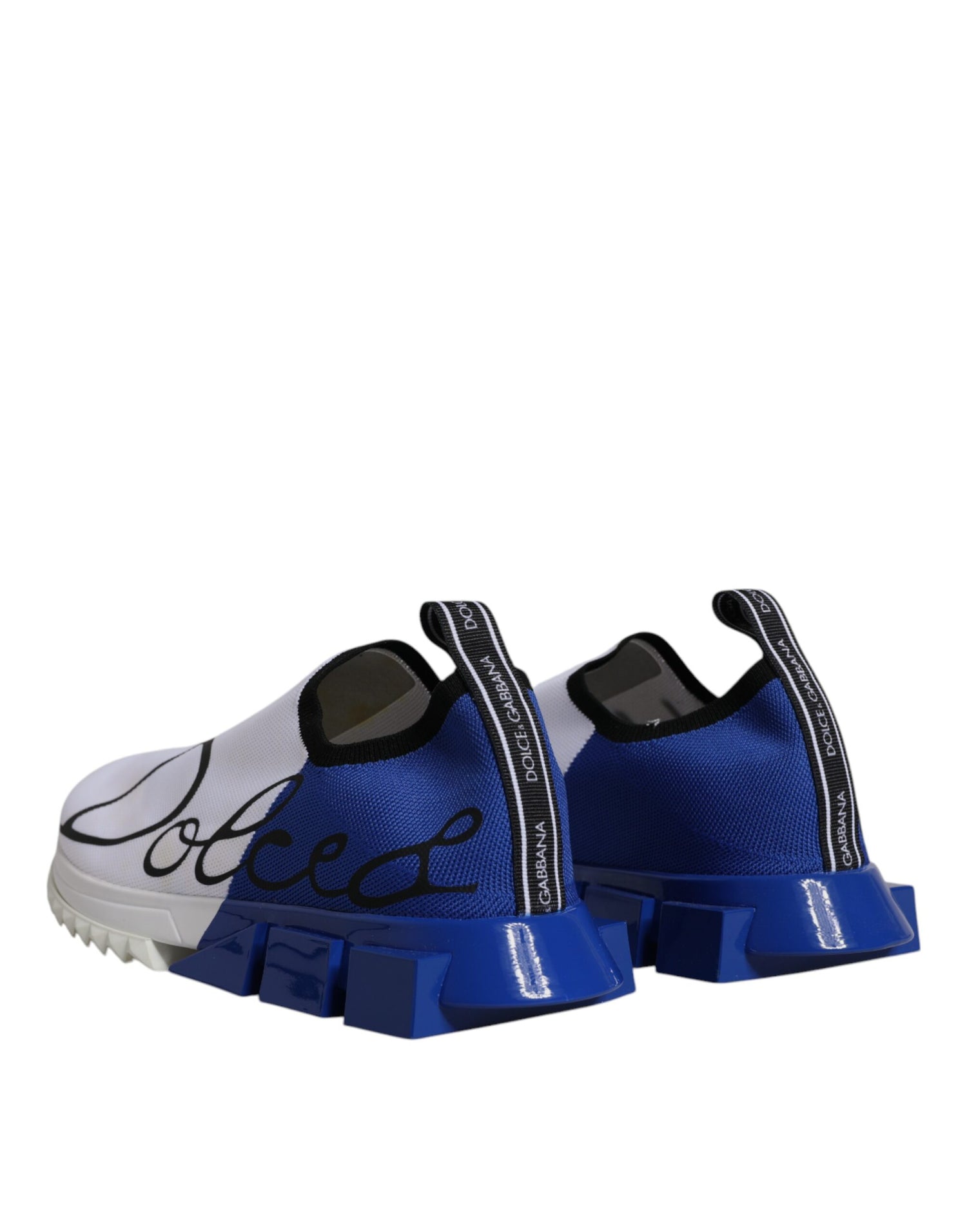 Dolce &amp; Gabbana White Blue Low Top Sorrento Men Sneaker Shoes