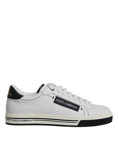 Dolce &amp; Gabbana White Leather Low Top Men Sneakers Shoes