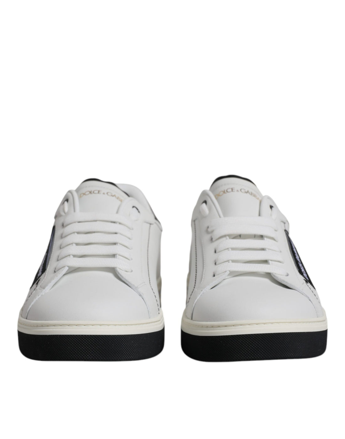 Dolce &amp; Gabbana White Leather Low Top Men Sneakers Shoes