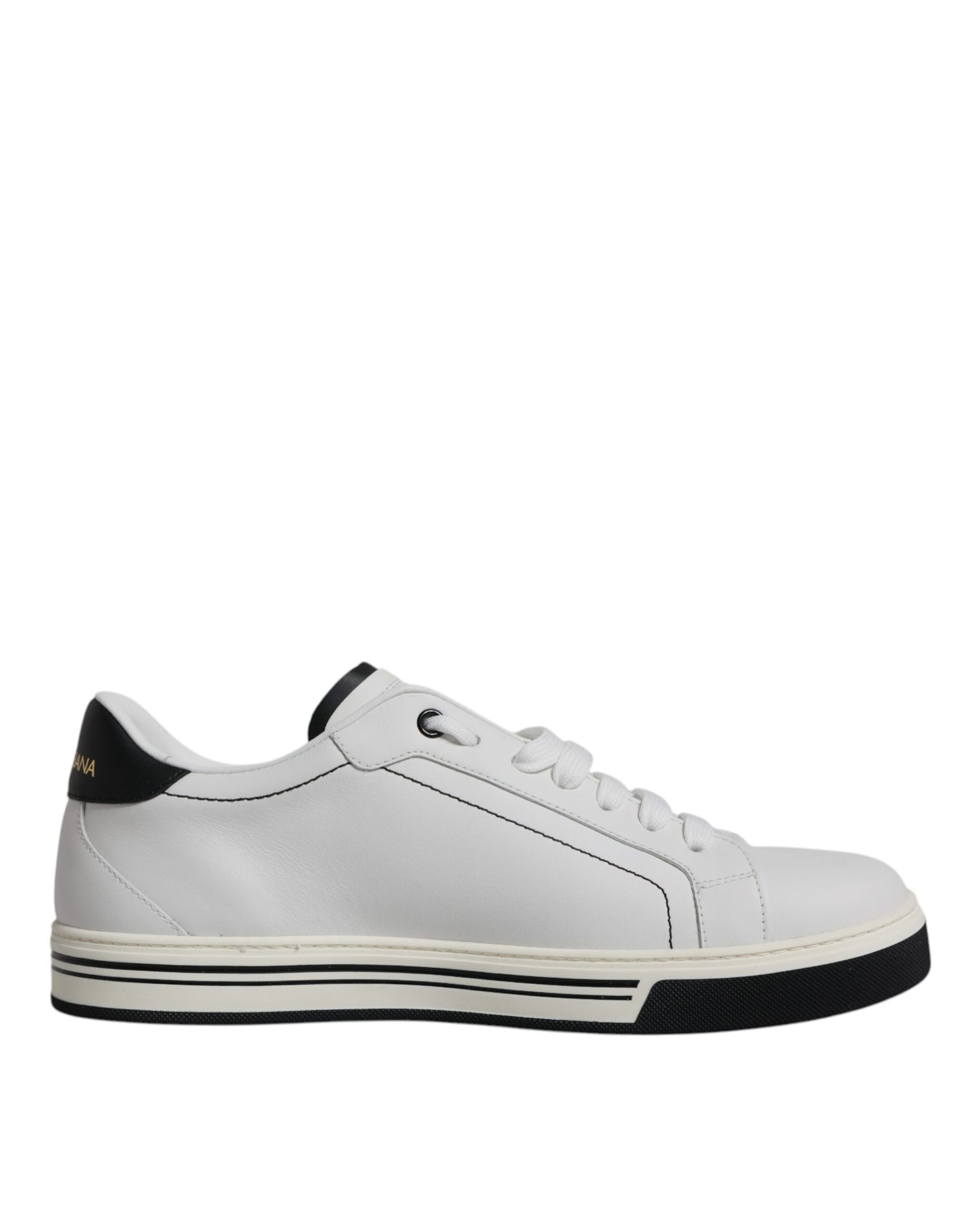 Dolce &amp; Gabbana White Leather Low Top Men Sneakers Shoes