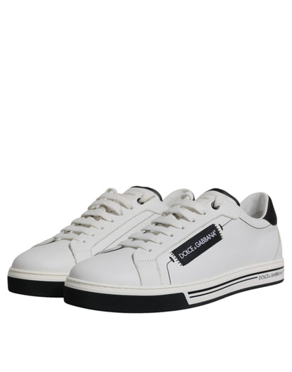 Dolce &amp; Gabbana White Leather Low Top Men Sneakers Shoes